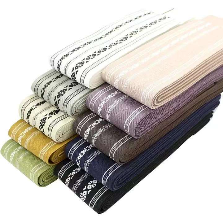 Kimono Yukata Cotton - เข็มขัดกิโมโนคากุโอบิสำหรับผู้ชาย ผ้าฝ้ายผูกมือแบบดั้งเดิมของญี่ปุ่น โอบิยูกาตะ ฮากามะ สายคาดกิโมโน ยูกาตะ