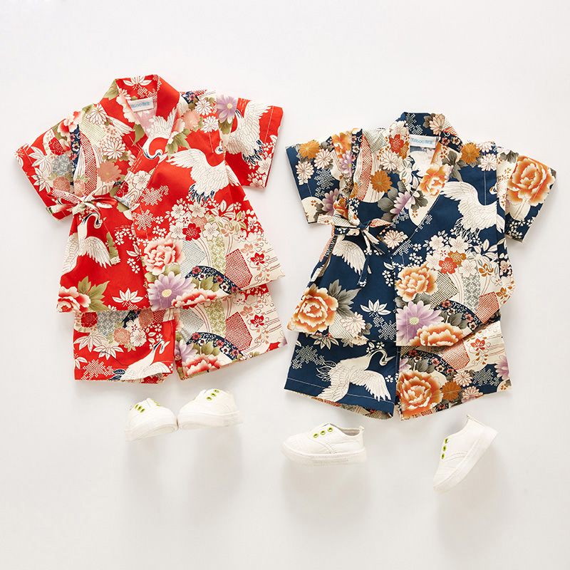 Kimono Yukata Cotton - ฤดูร้อนเด็กเสื้อผ้ายูกาตะเด็กผู้หญิงเด็กผู้ชายชุดกิโมโนญี่ปุ่นชุดเด็กยูกาตะเครื่องแต่งกายแบบดั้งเดิมชุดกิโมโนผ้าฝ้ายชุดนอน Z957