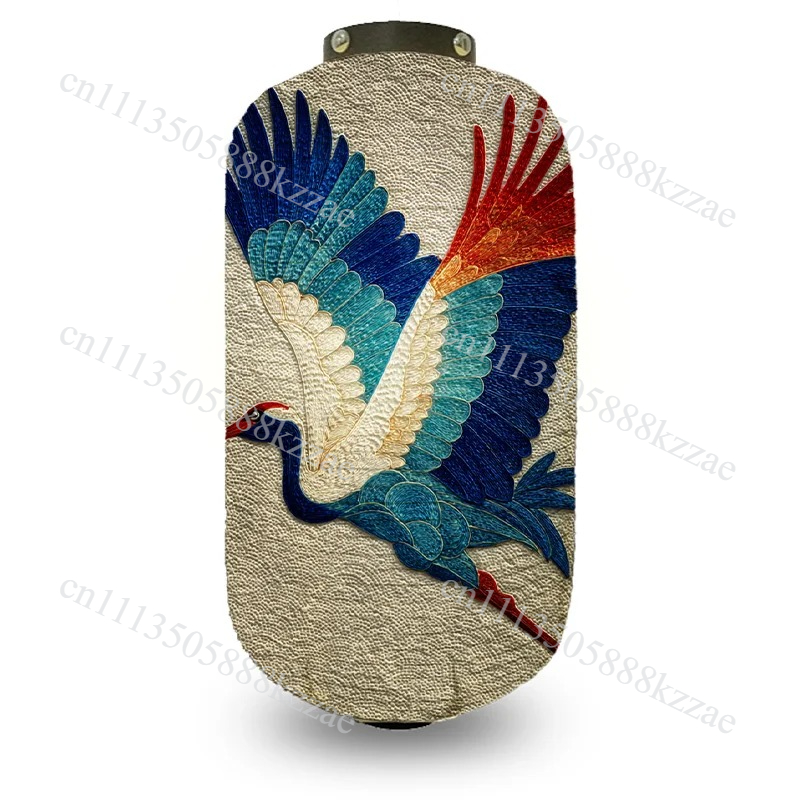 Japanese Lantern Paper - โคมไฟกระดาษแขวนสไตล์ญี่ปุ่นย้อนยุค ลายอุคิโยะเอะ รูปนกกระเรียน สำหรับตกแต่งร้านซูชิ อิซากายะ ผับ