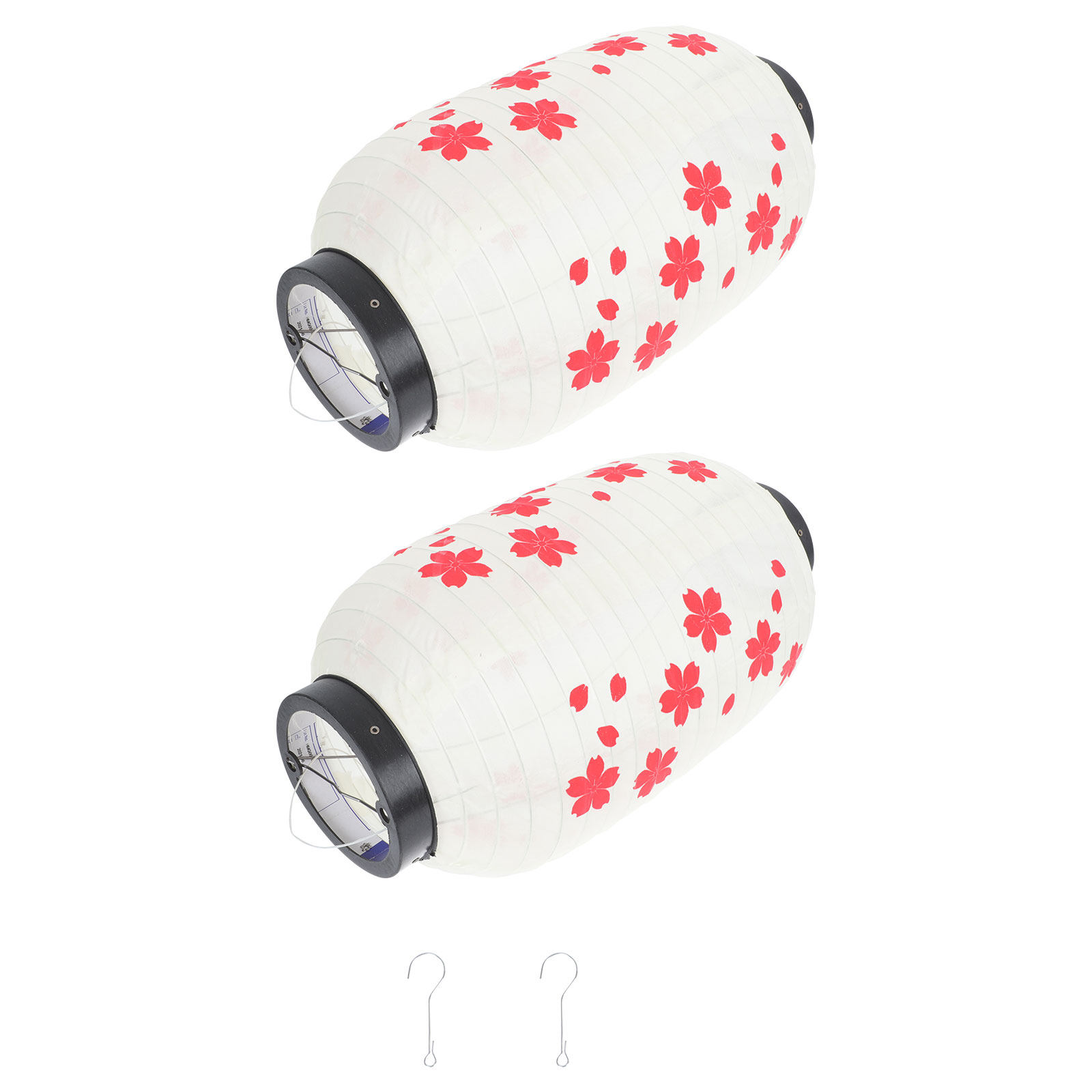 Japanese Lantern Paper - โคมไฟญี่ปุ่นสีแดงสด 2 ชิ้น โคมกระดาษยาวสำหรับตกแต่งเทศกาล ใช้ในบ้าน ร้านอาหาร