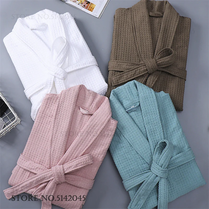 Kimono Yukata Cotton - ชุดคลุมยาวคู่รัก ผ้าคอตตอนลายวาฟเฟิล ชุดกิโมโน ชุดอาบน้ำ ฤดูใบไม้ผลิ ฤดูใบไม้ร่วง