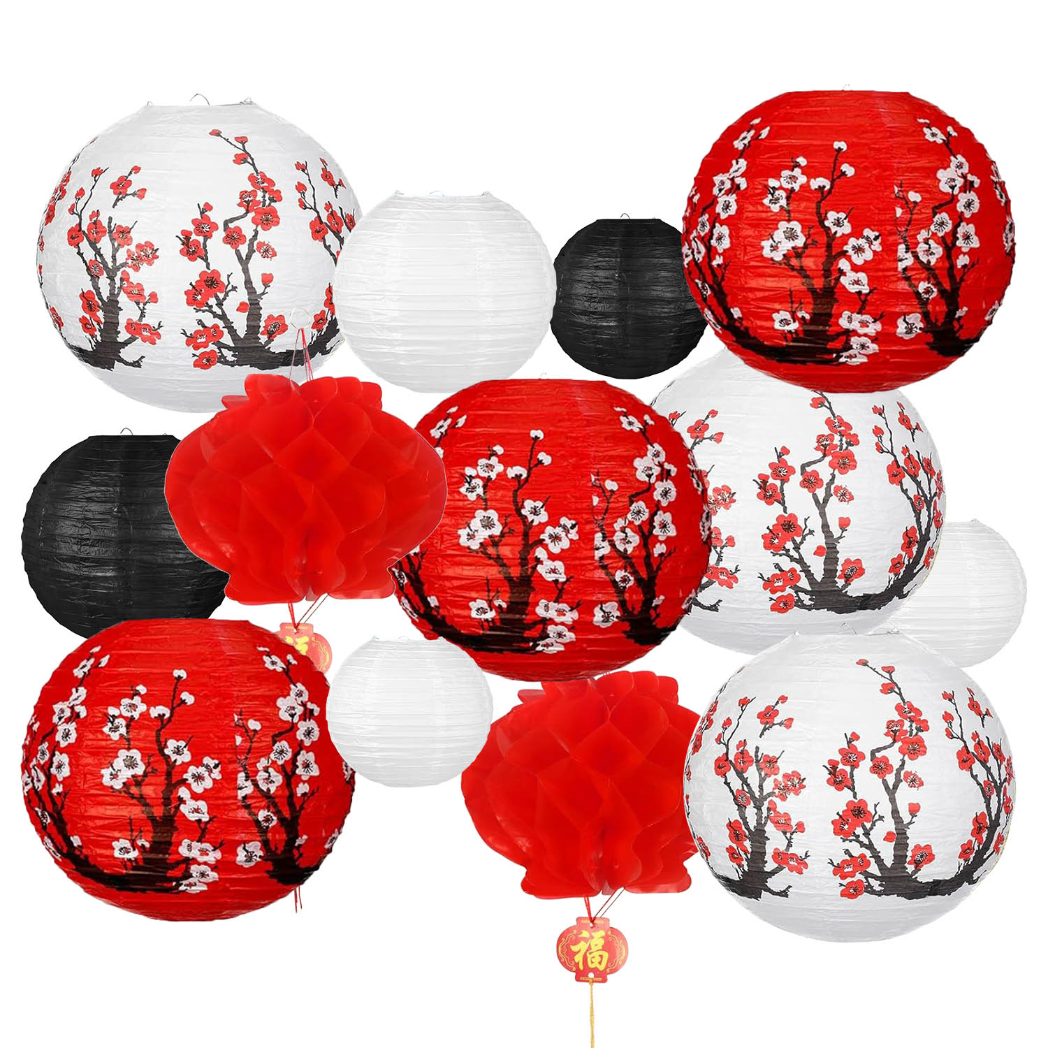Japanese Lantern Paper - จีนญี่ปุ่นแขวนโคมไฟกระดาษ Cherry Blossom - รอบงานแต่งงาน,วันเกิด,ร้านอาหารตะวันออก Home