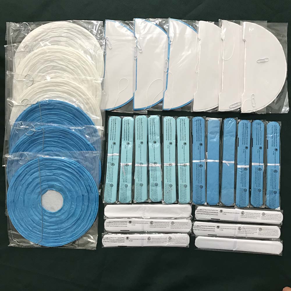 โคมกระดาษสีฟ้าขาว 30 ชิ้น/ชุด  - Japanese Lantern Paper บทวิจารณ์และราคา