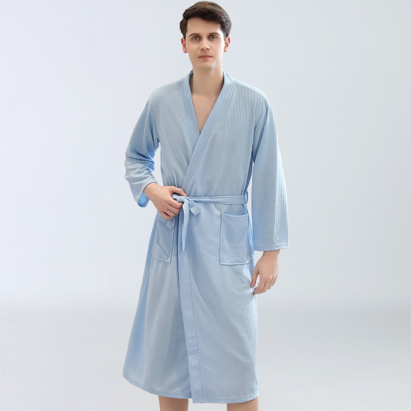 เสื้อคลุมอาบน้ำผู้ชายแบบวาฟเฟิ - Kimono Yukata Cotton บทวิจารณ์และราคา