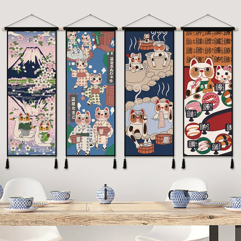 ญี่ปุ่น Lucky Cat ผ้าศิลปะอะนิ - Japanese Restaurant Lifestyle บทวิจารณ์และราคา