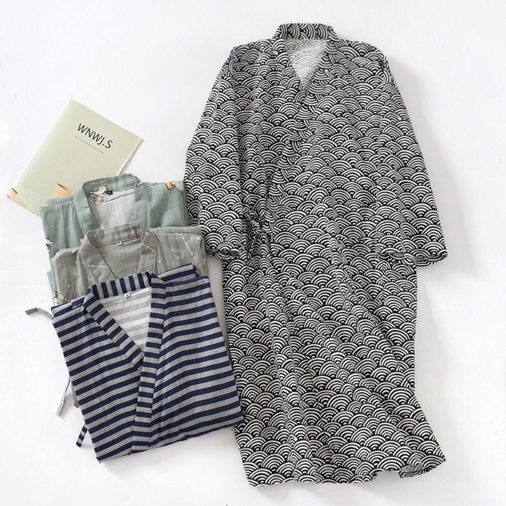 ชุดนอนผู้ชายคอวี ชุดกิโมโนอาบน - Kimono Yukata Cotton บทวิจารณ์และราคา